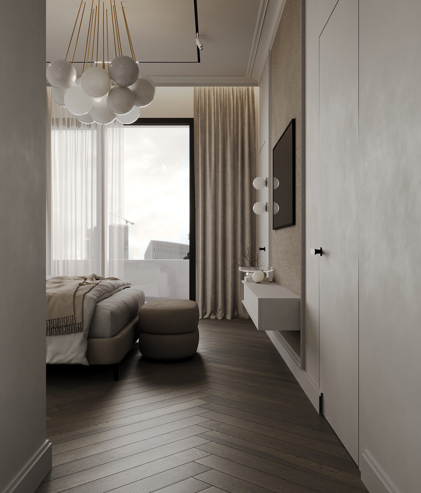 Утонченная минималистичная спальня