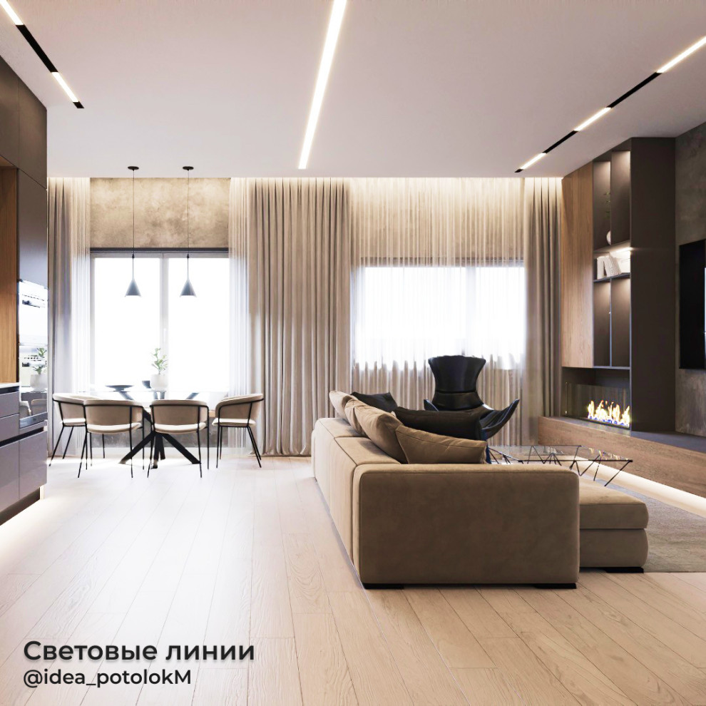 Световые линии на потолке