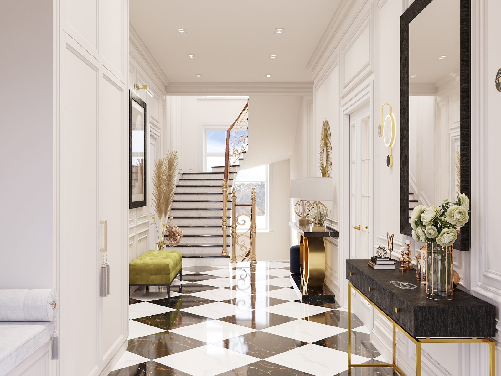 Жилой дом. Дизайн интерьера 1 этажа