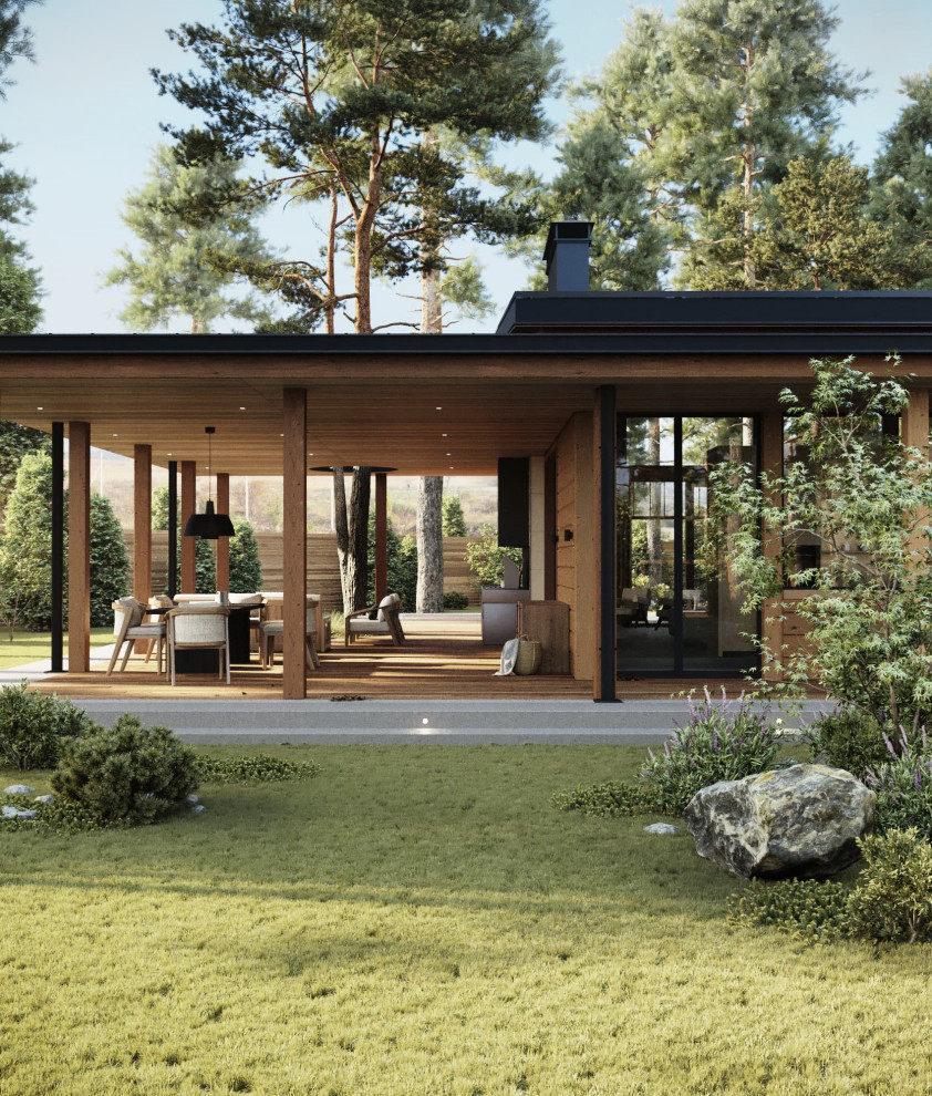 Дом из клееного бруса, экстерьер