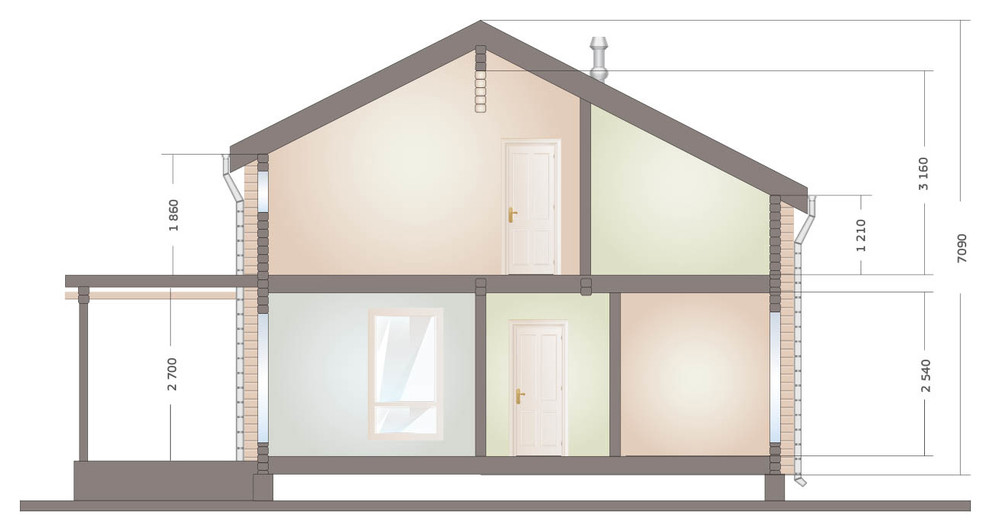 Деревянный дом из клееного бруса 185 кв.м. (СП-185)