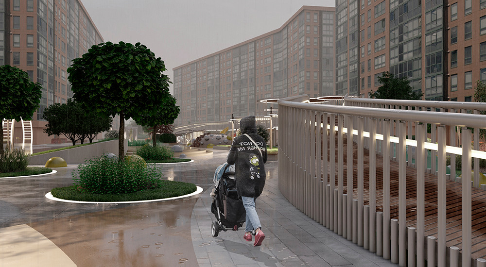 Обложка проекта: Концепция благоустройства и озеленения территории жилого комплекса в Краснодаре