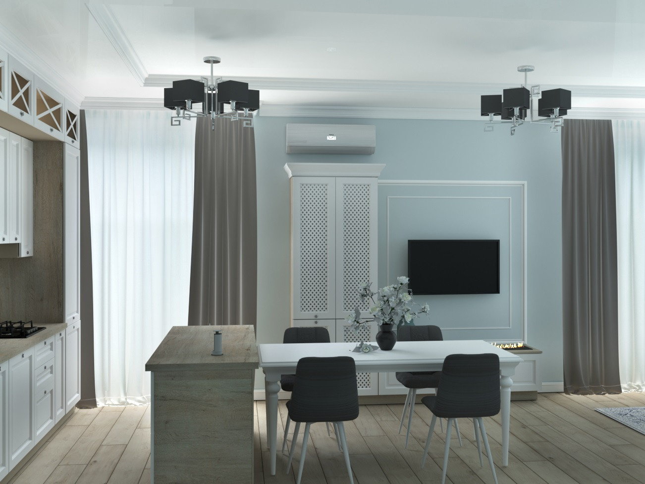 Небольшой частный дом в стиле неоклассика