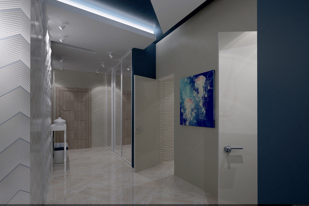 Дизайн проект квартиры в городе Сочи, минимализм морской