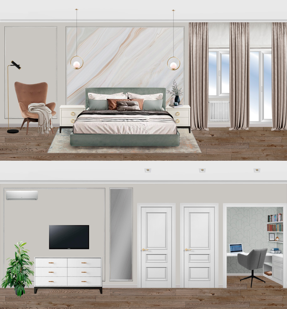 Визуализации - коллажи для проекта квартиры 62кв.м в сталинском доме г. Москва