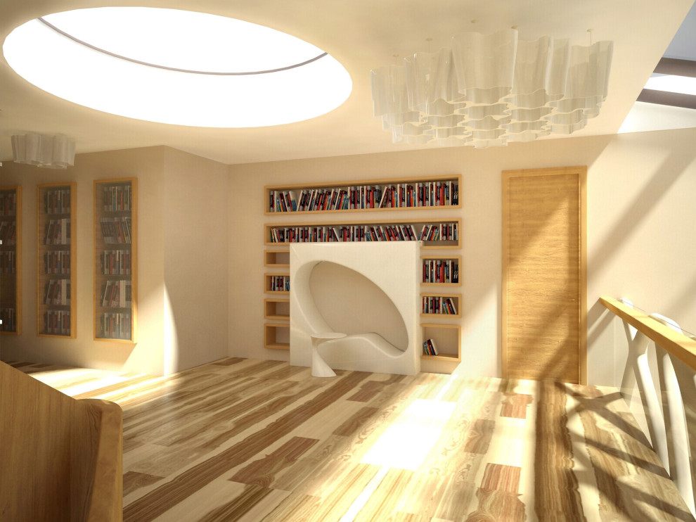 House in a pine forest - the 3D view