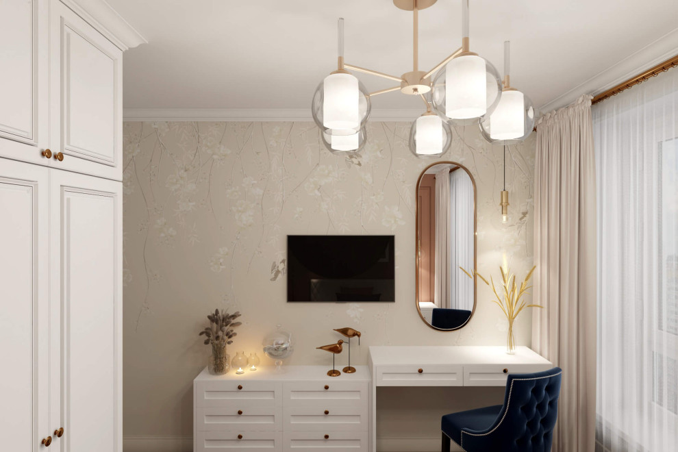 Однокомнатная квартира-студия 38м2 в неоклассике