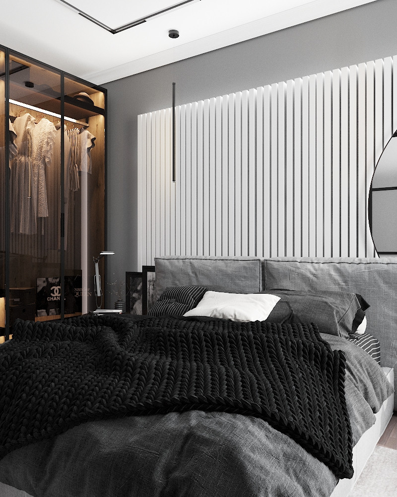 Спальня для загородного дома в современном стиле