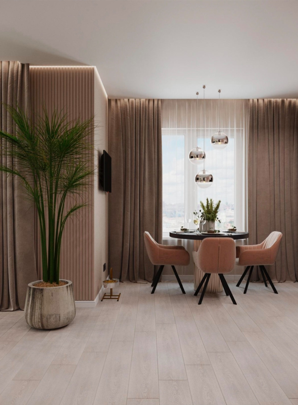 Дизайн проект 3х комнатной квартиры 82 м2 ЖК «Элегант» город Краснодар