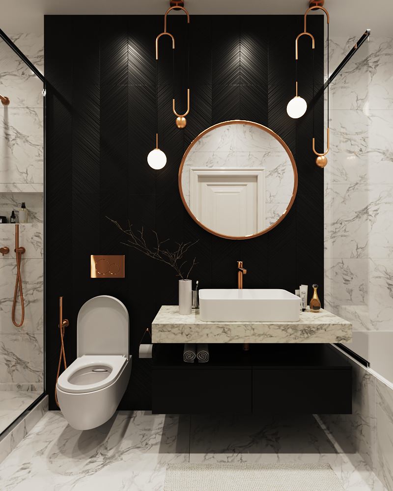 Санузел в современном классическом стиле