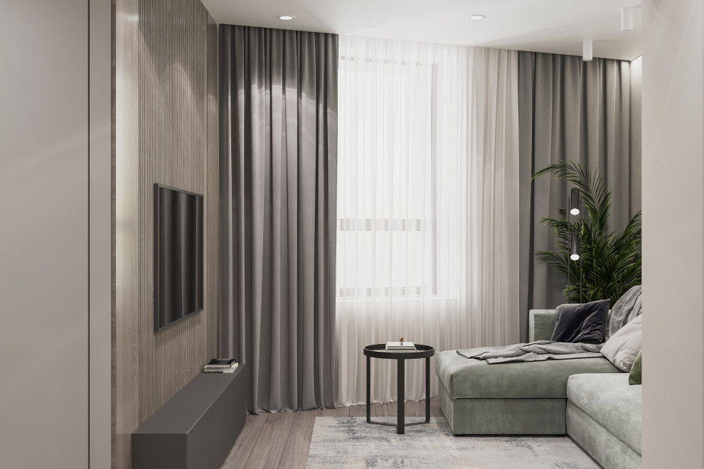 Гостиная в серых тонах