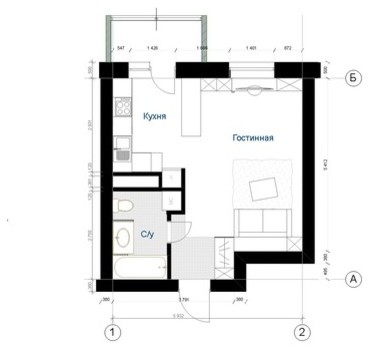 Концепт однокомнатной квартиры