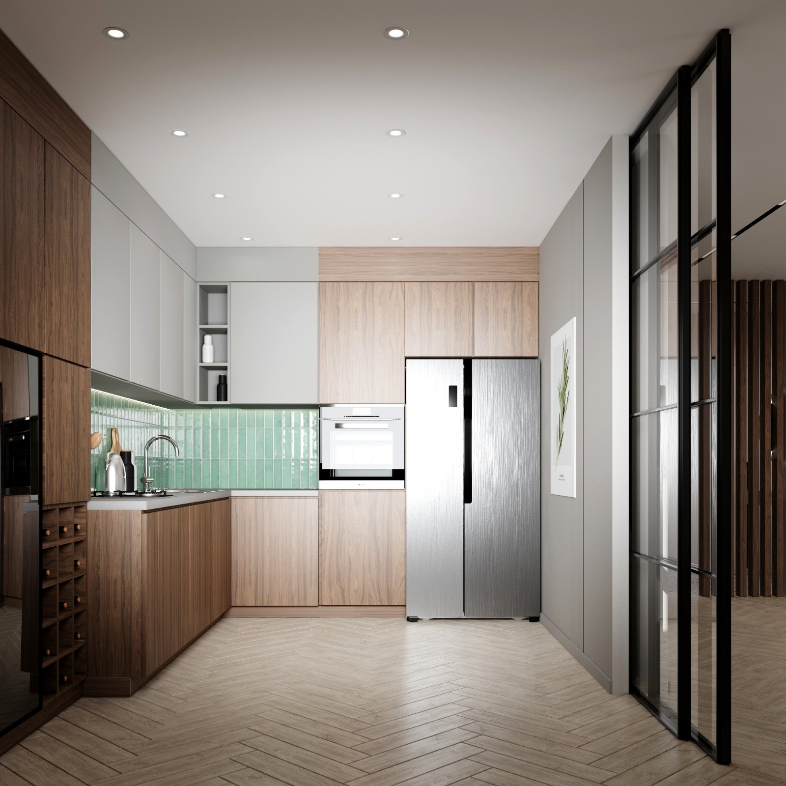 Кухня в скандинавском стиле в ЖК "Нахабино"