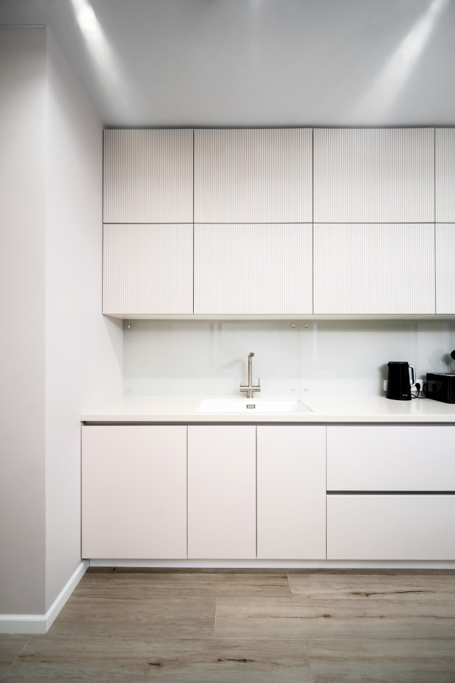 White kitchen in modern style, Islington, London