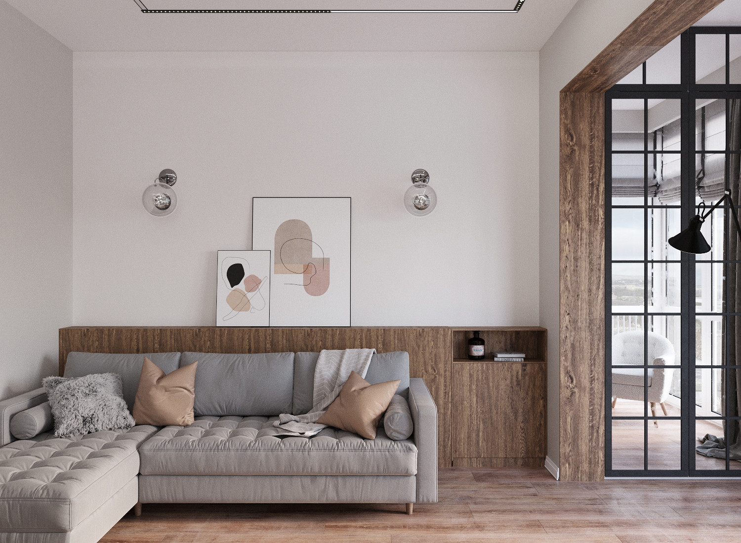 Дизайн-проект двухкомнатной квартиры ЖК "Парковый"