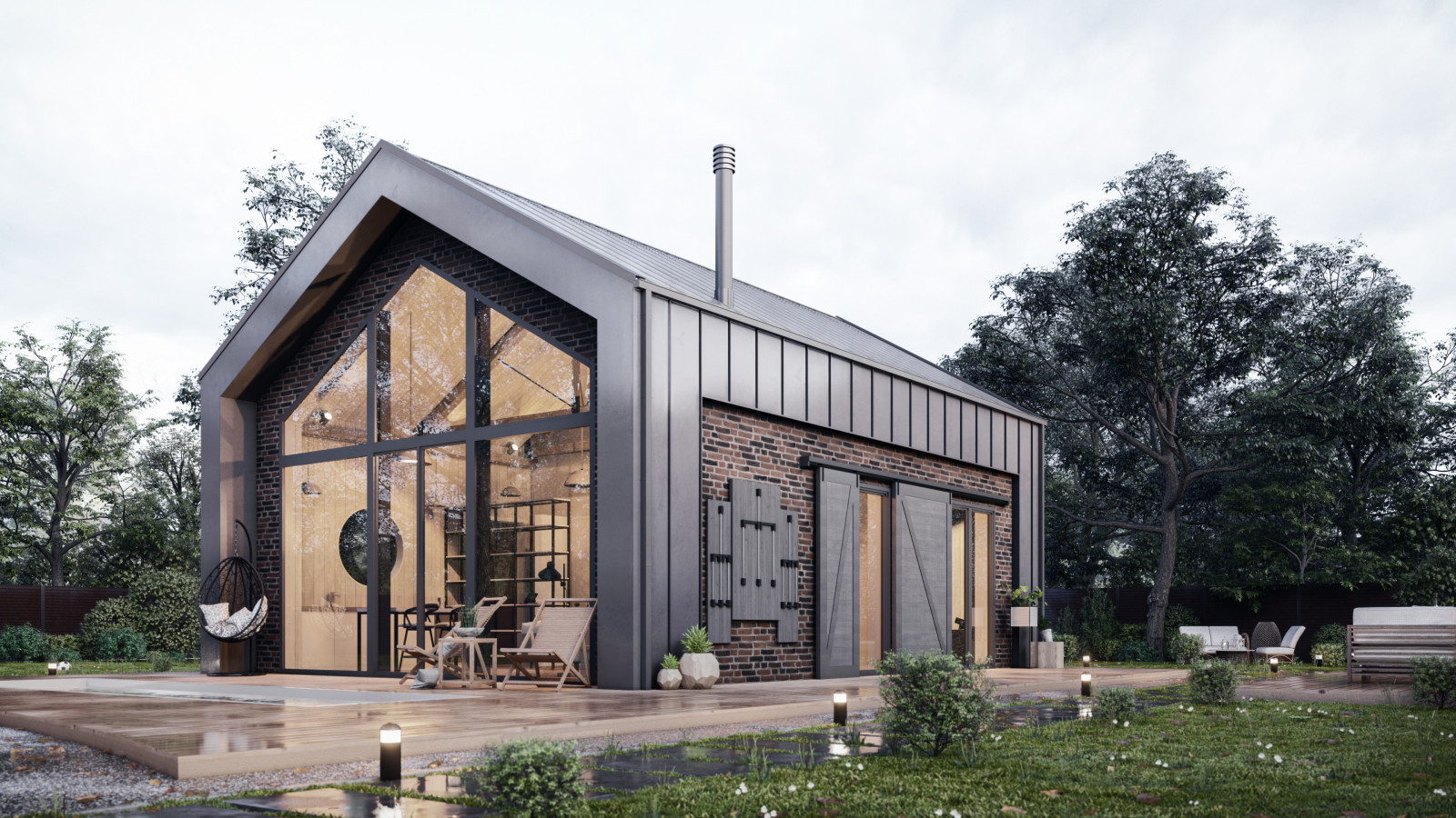 Обложка проекта: Гостевой дом в стиле барнхаус