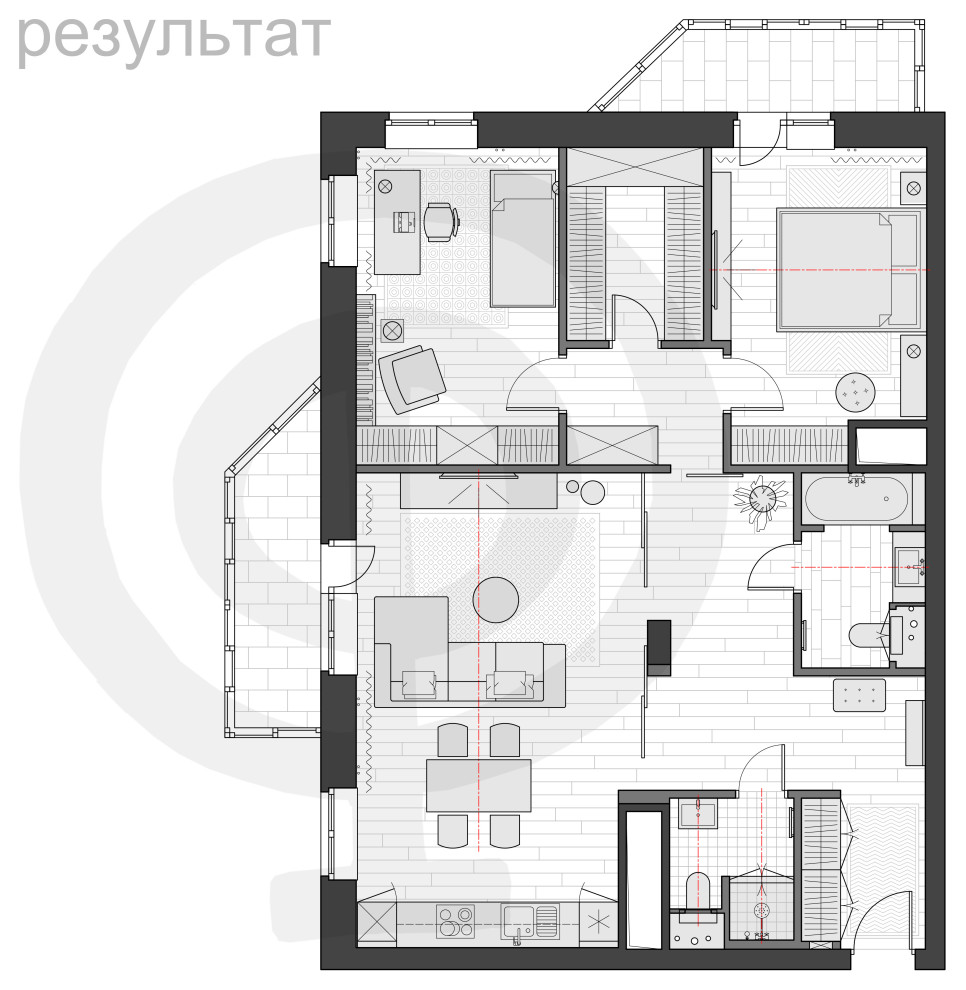 Обложка проекта: КВАРТИРА 111м² (площадь без балконов 99.7 м²) на Малой Черкизовской
