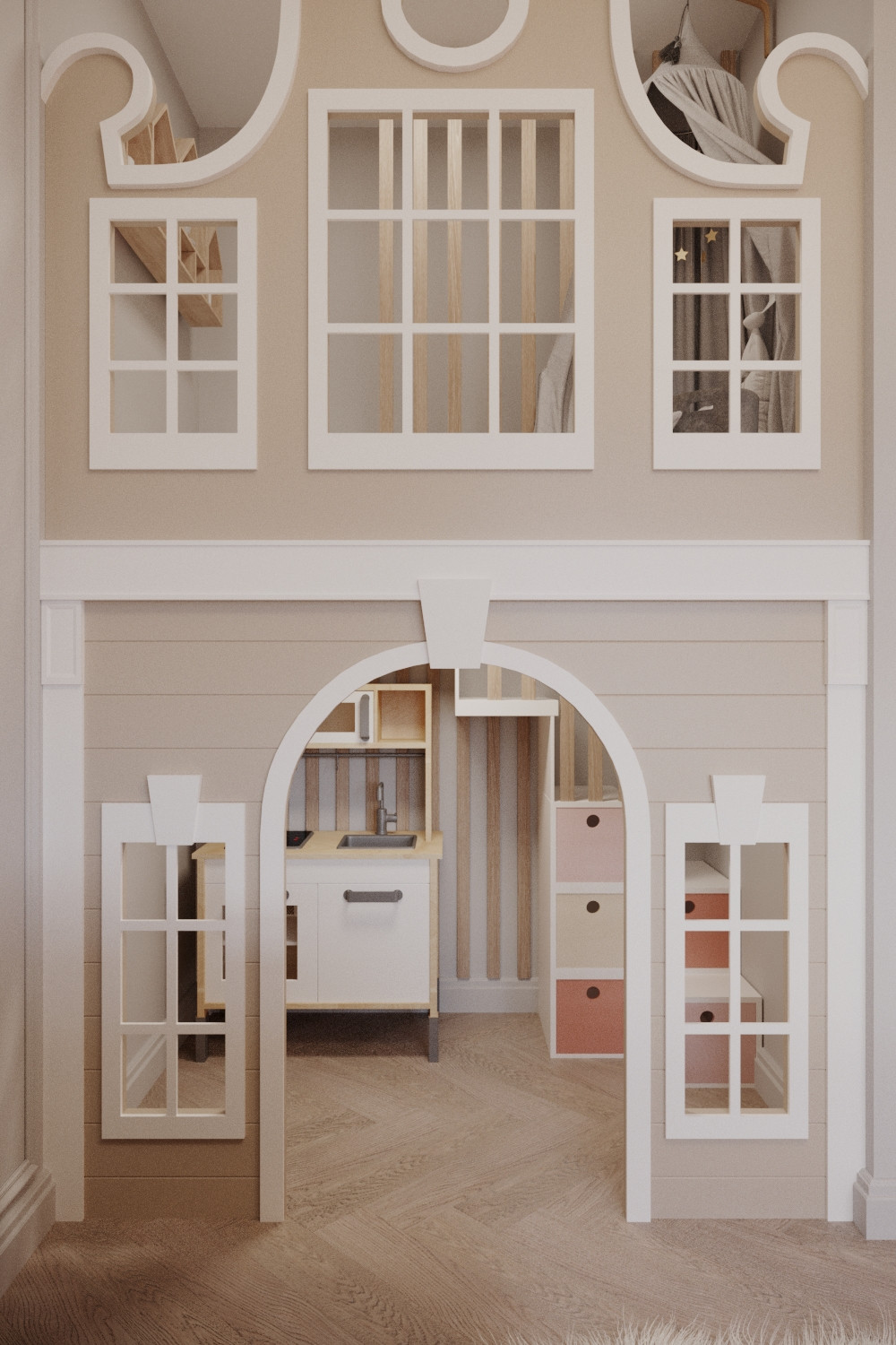 Дизайн проект квартиры в стиле легкая классика ЖК Сердце столицы