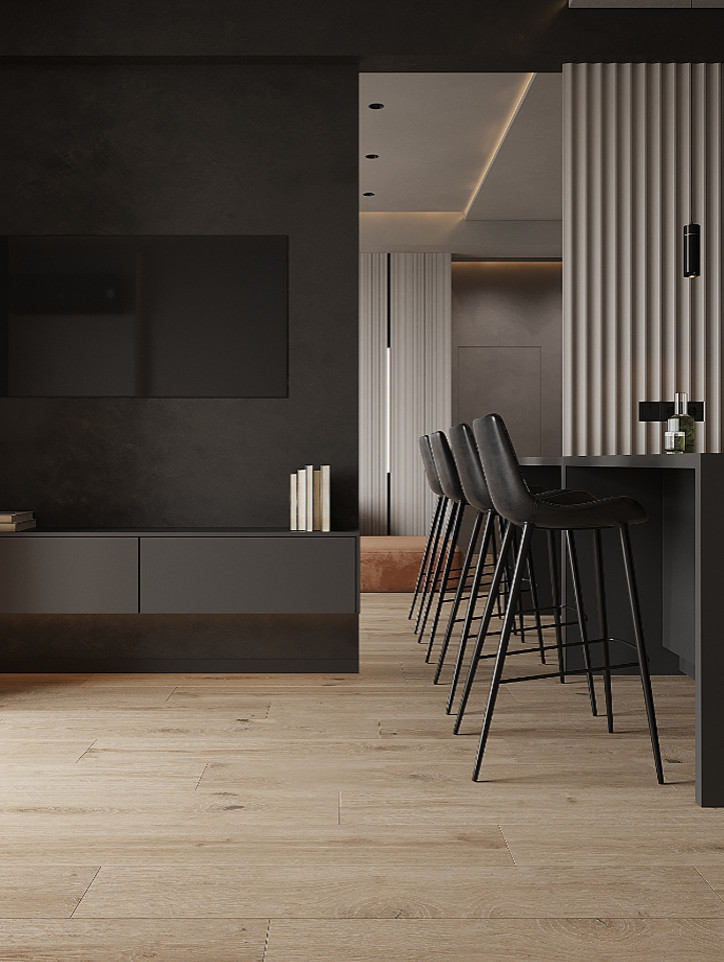 Квартира в современном стиле в темных тоннах