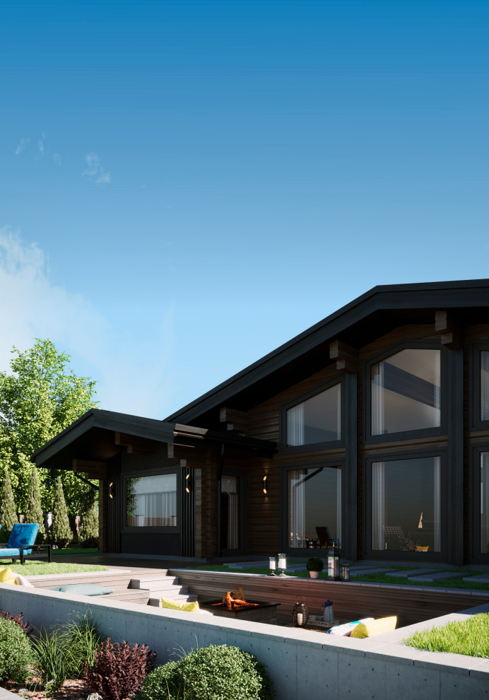 Обложка проекта: Брусовой одноэтажный  дом