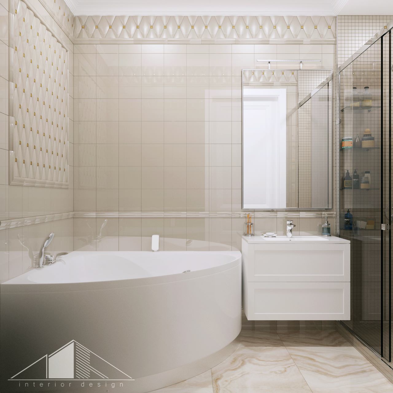 Дизайн трехкомнатной квартиры в стиле неоклассика