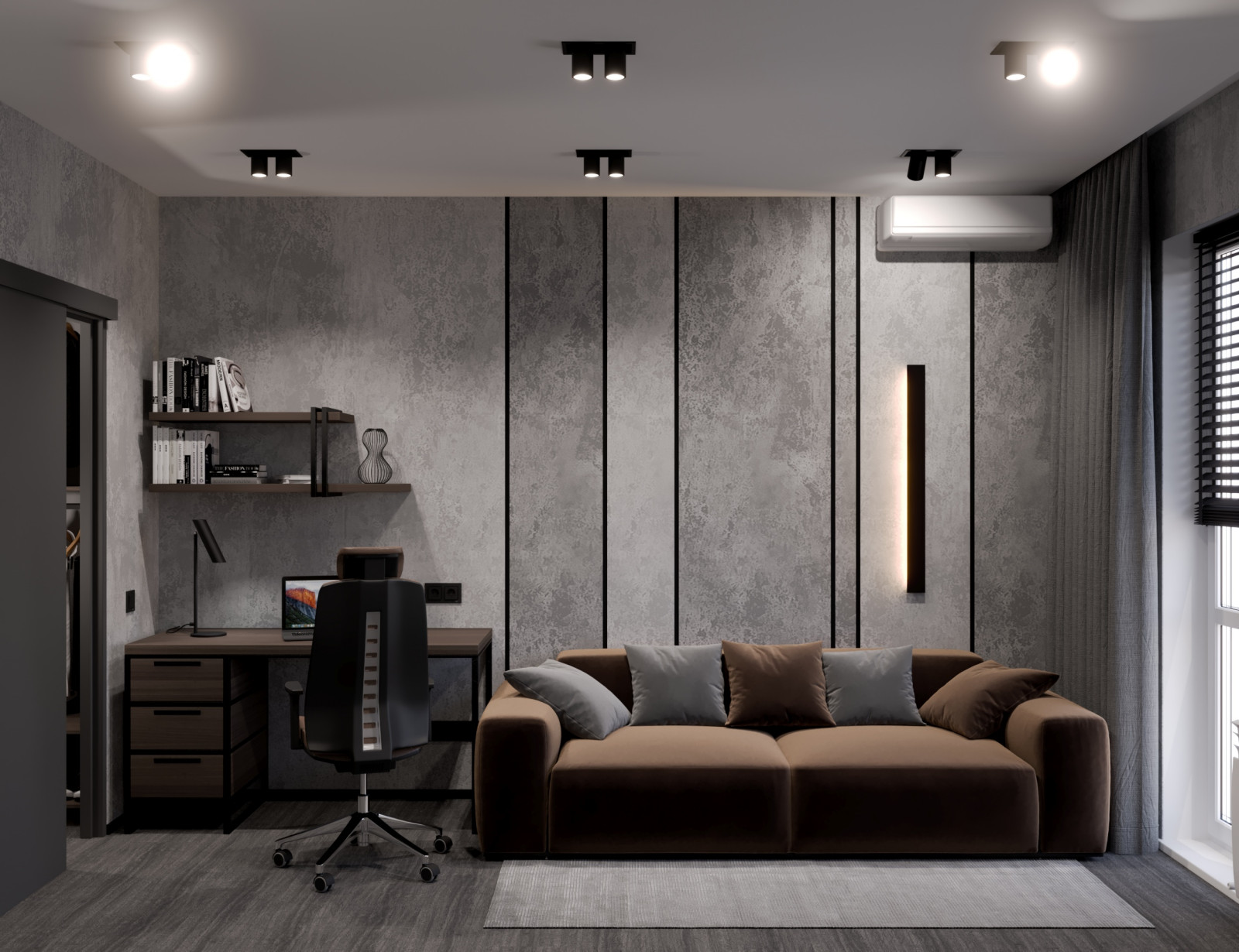 Дизайн проект квартиры в силе брутализм