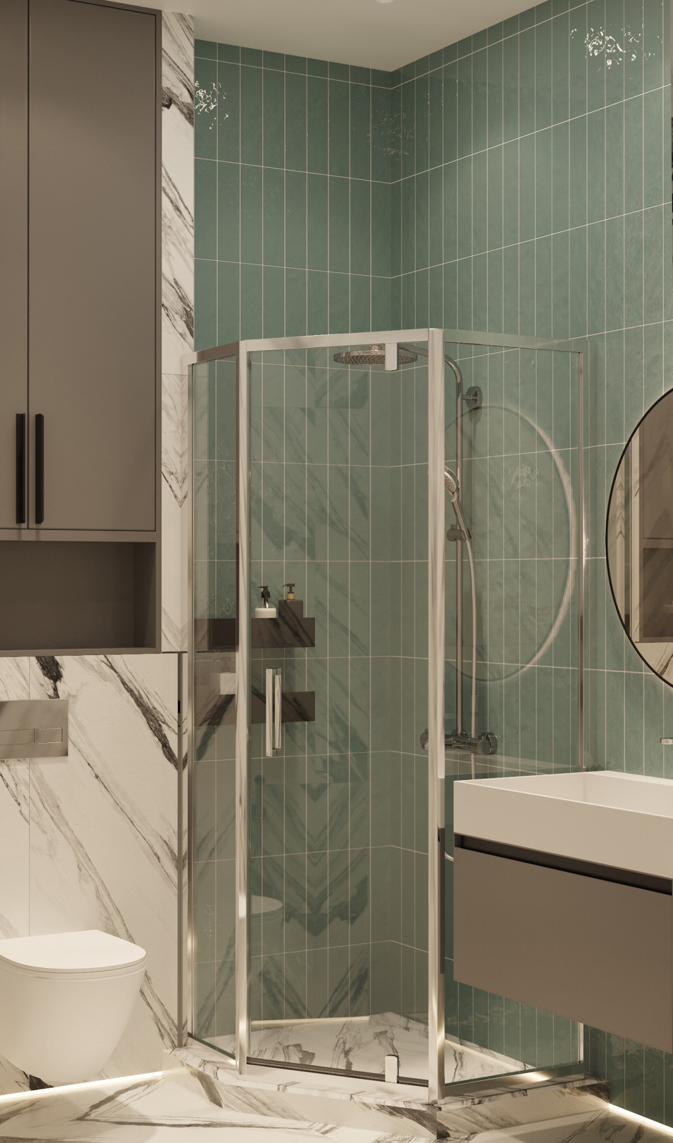 Интерьер видовой квартиры с террасой