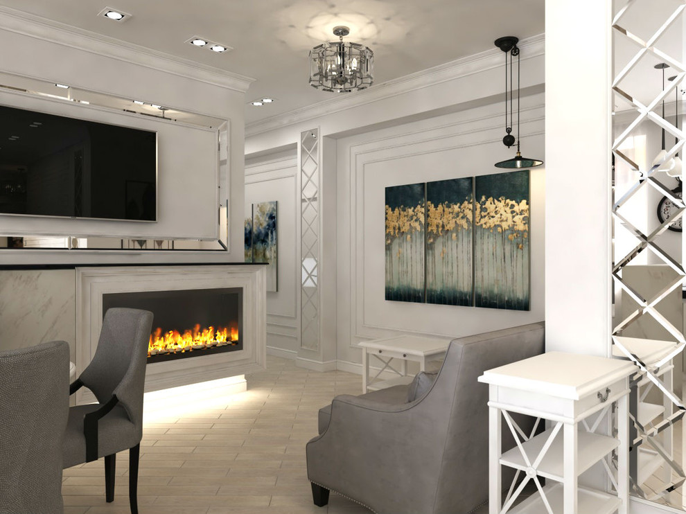 Объединенная кухня-гостиная