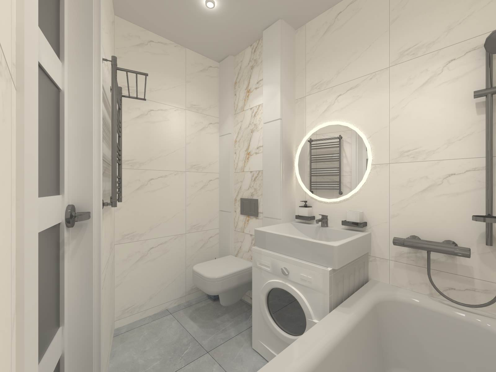 Дизайн совмещенной ванной комнаты с туалетом