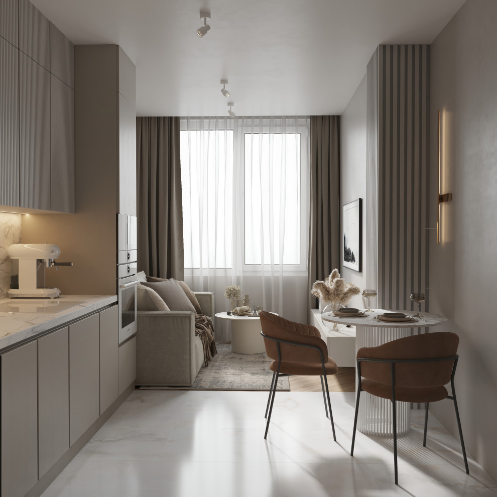 Современный интерьер квартиры 54 м² для молодой пары