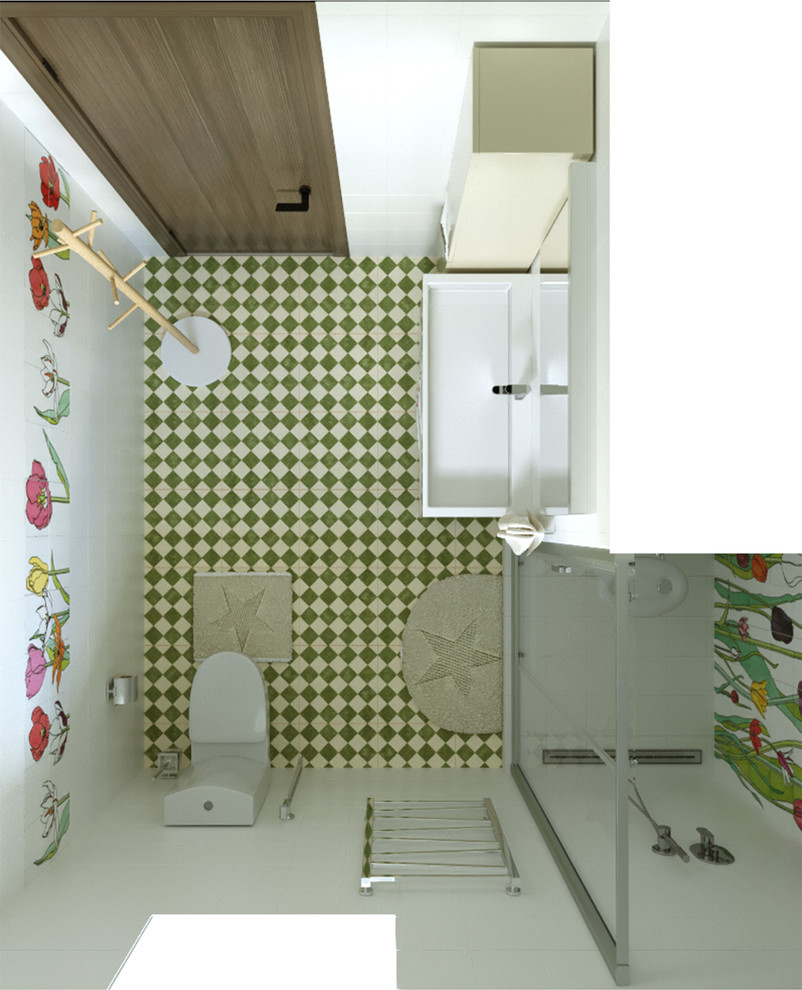 Небольшой санузел в коттедже