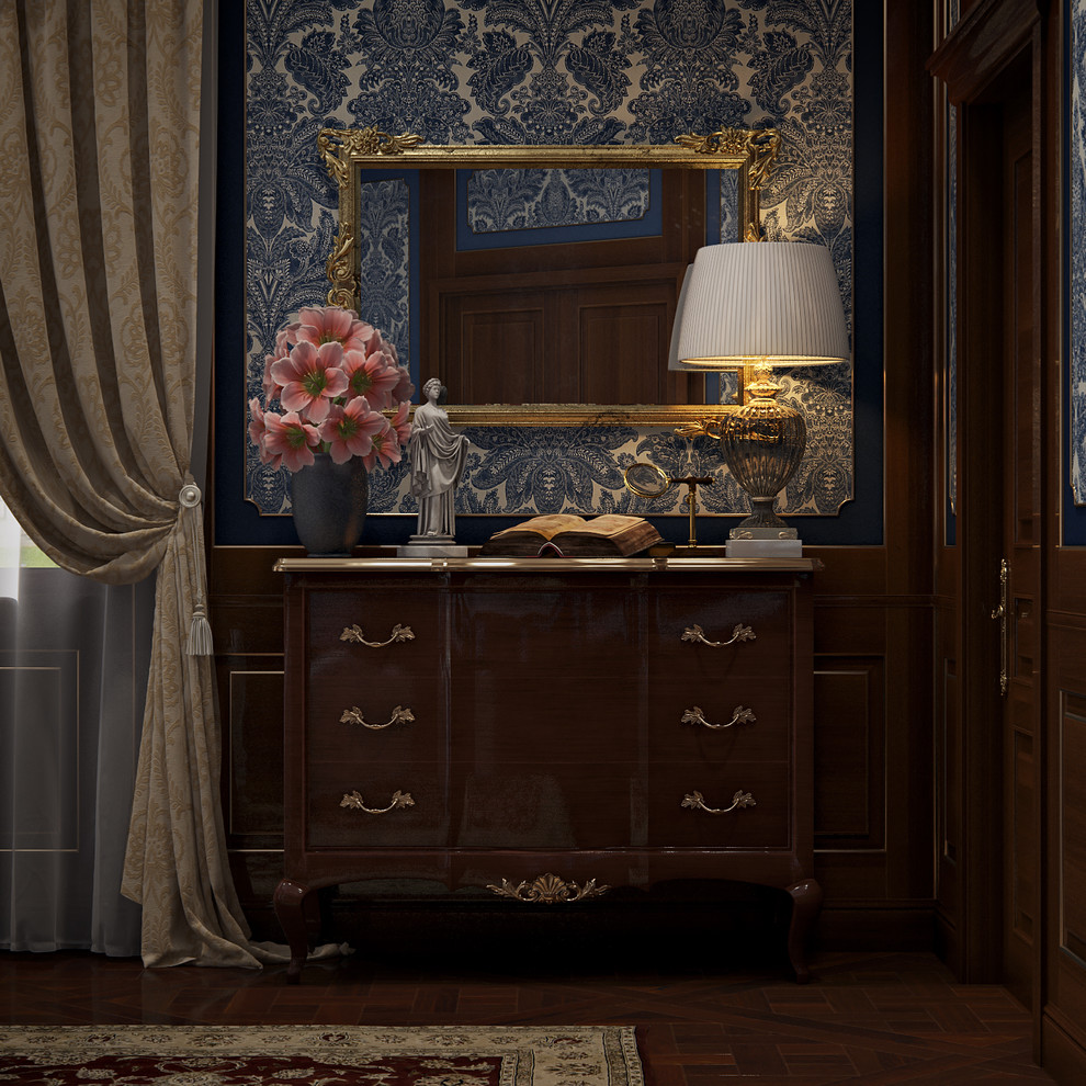 Обложка проекта: Спальня с белой лепниной