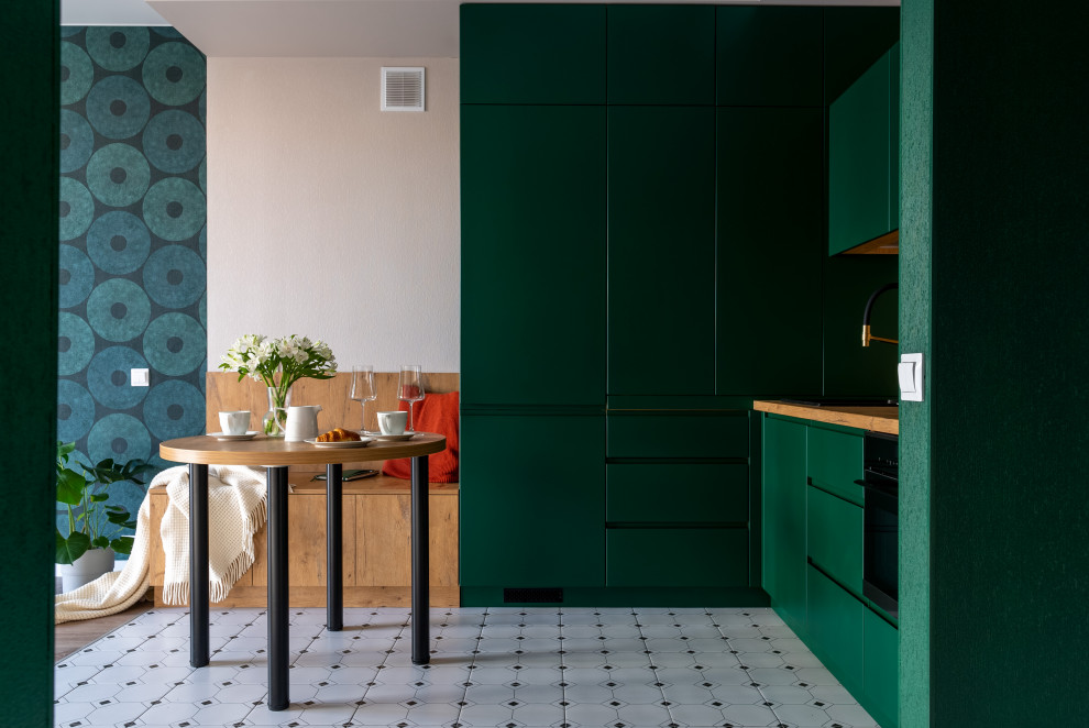 Как из однушки 45 кв.м сделать двушку с гардеробом и акцентной изумрудной кухней