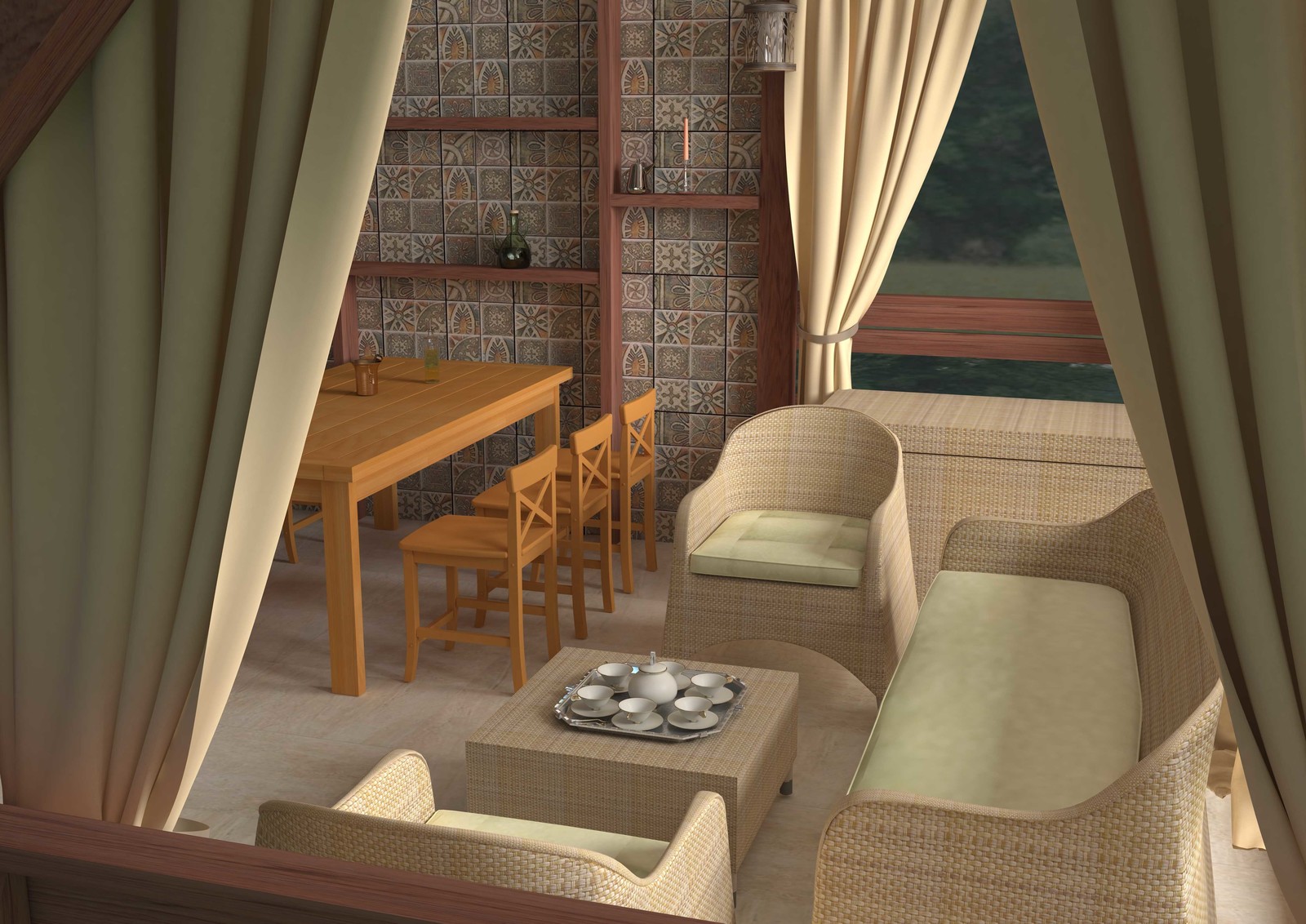 Летняя кухня с барбекю