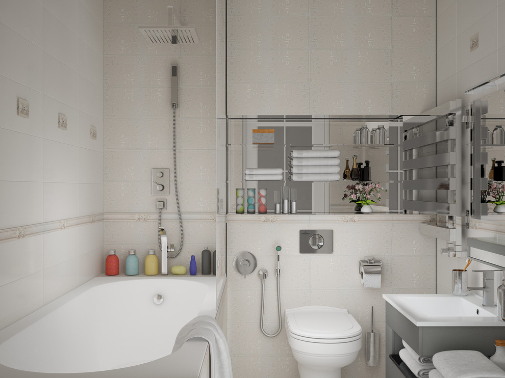 3-ёх комнатная квартира для семьи из 4-ёх человек. Ванная комната.