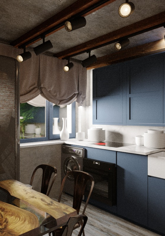 Проект однокомнатной квартиры в стиле лофт