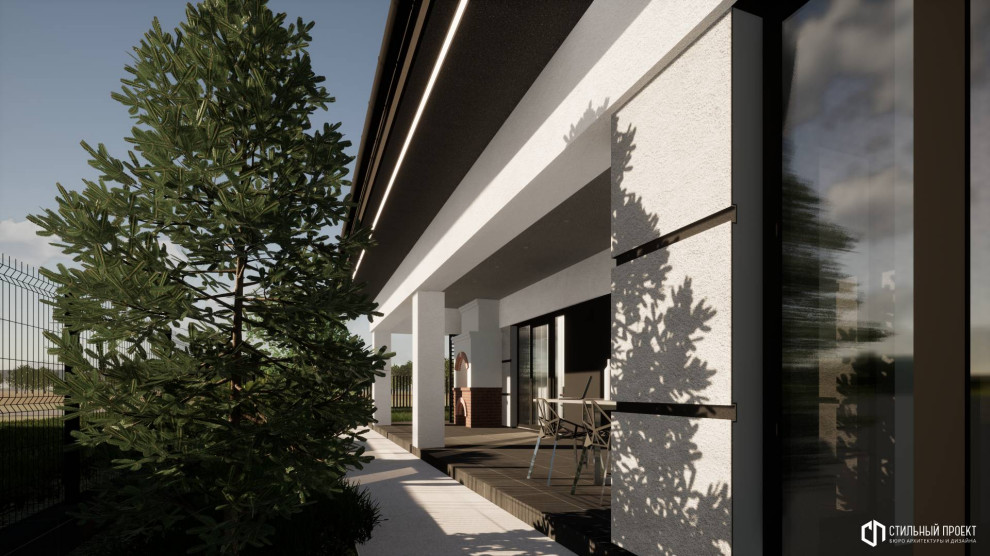 Одноэтажный дом с гаражом