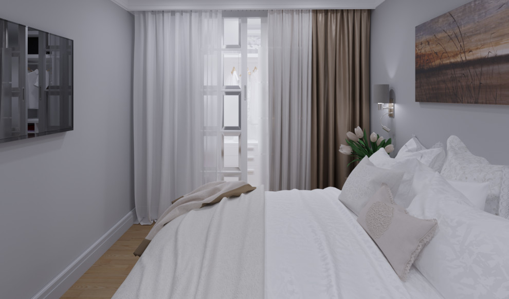 Обложка проекта: Спальня с фальш-окном в гардеробную