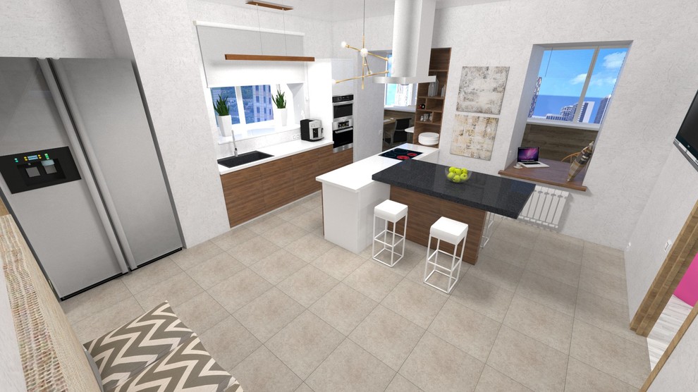 Технический проект двухкомнатной квартиры 60 кв. м. Застройщик Крост