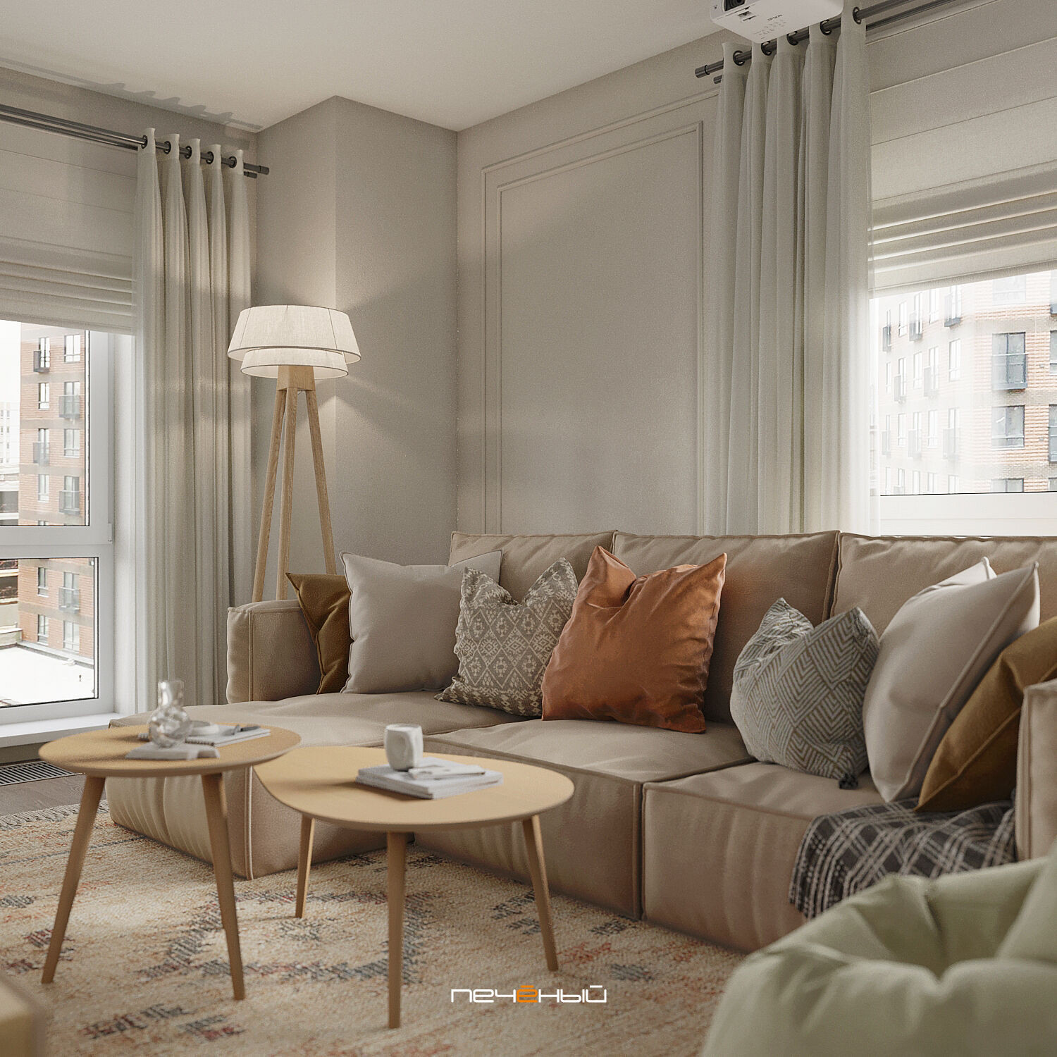 2025 Дизайн 4-комн. квартиры 112 м² в современном стиле, Москва, ЖК Барклая  6