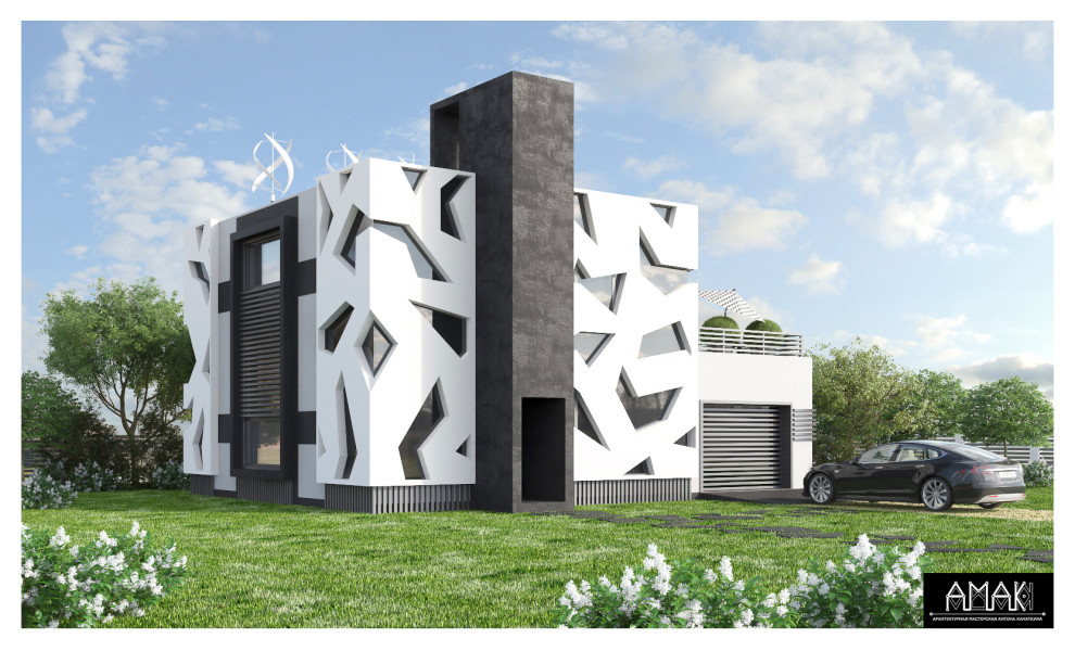 Обложка проекта: Коттедж в стиле Хай-Тек