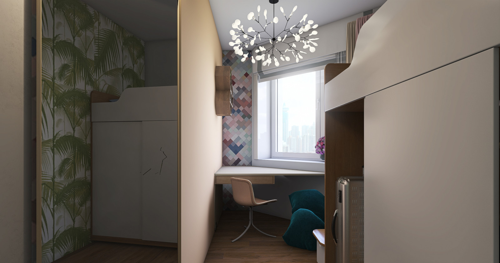 как переделать одну комнату с двумя окнами на две?