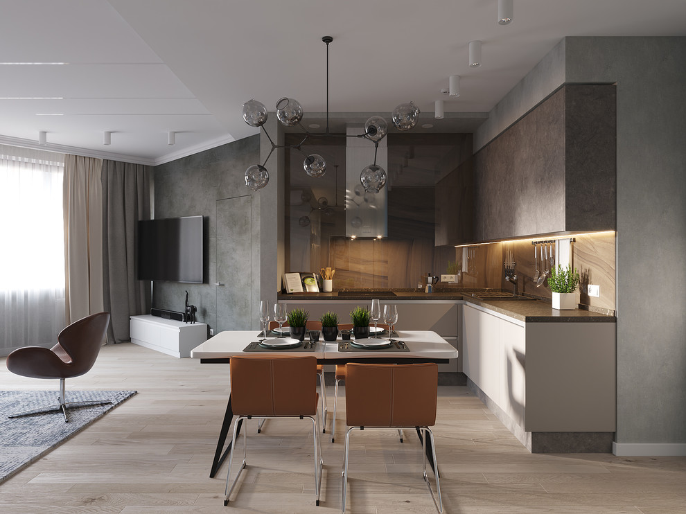 ЖК  Лазурные небеса.  Кухня с гостиной