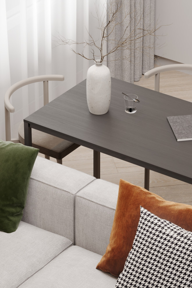 Дизайн кухни-гостиной в ЖК Ньютон