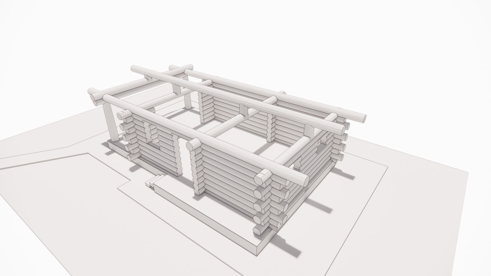 Баня из бревна ручной рубки, кело