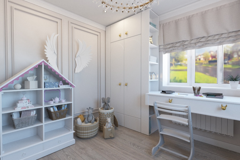 Двухэтажный дом для семьи с тремя детьми.