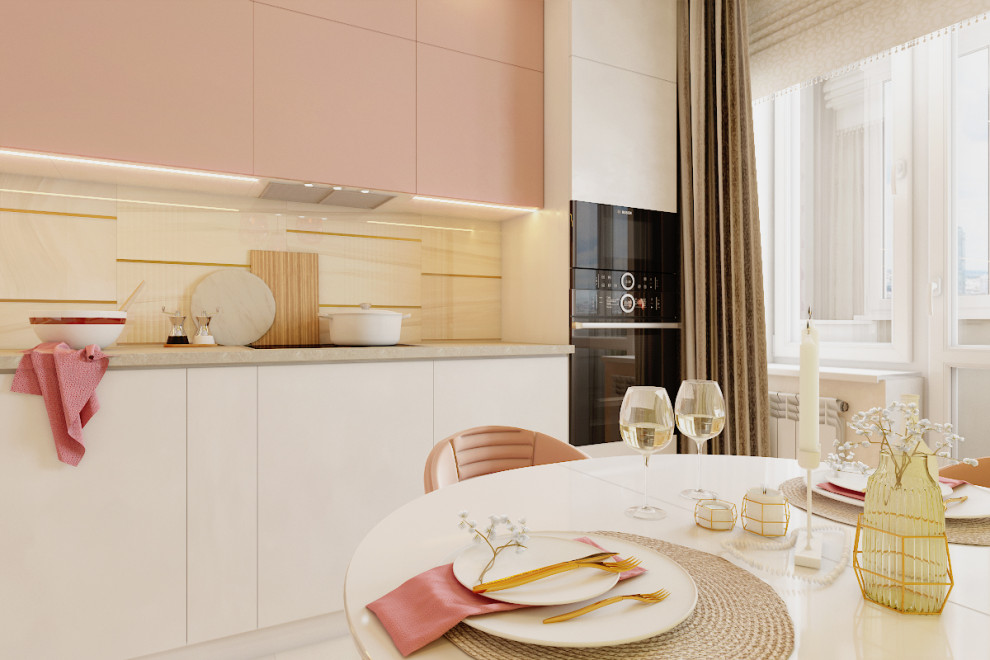 Розовая пудра - Однокомнатная квартира для женщины.