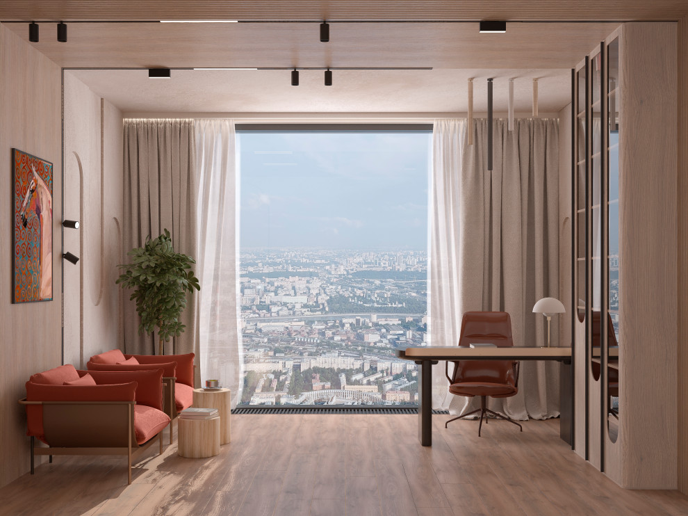 Домашний кабинет из проекта "Оранжевый Блюз" в ЖК Neva Towers, г. Москва