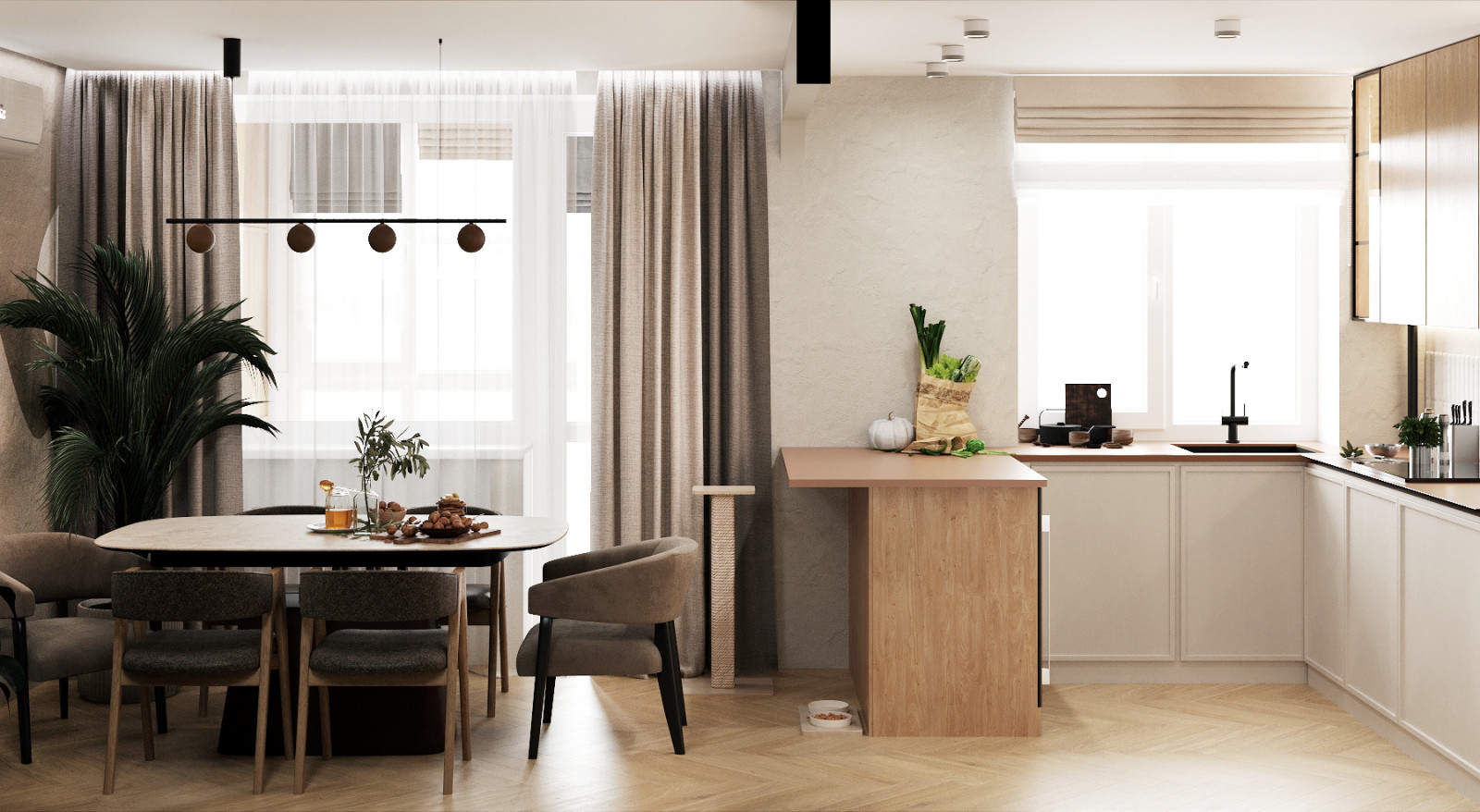 ВИЗУАЛИЗАЦИЯ ИНТЕРЬЕРА В ТЕПЛЫХ ТОНАХ