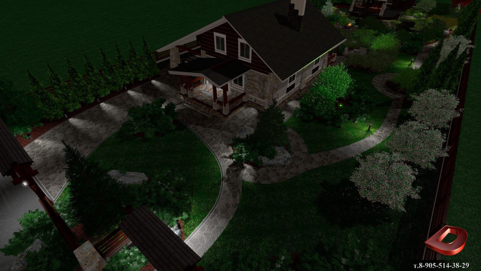 Проект ландшафтного дизайна участка 20 соток,